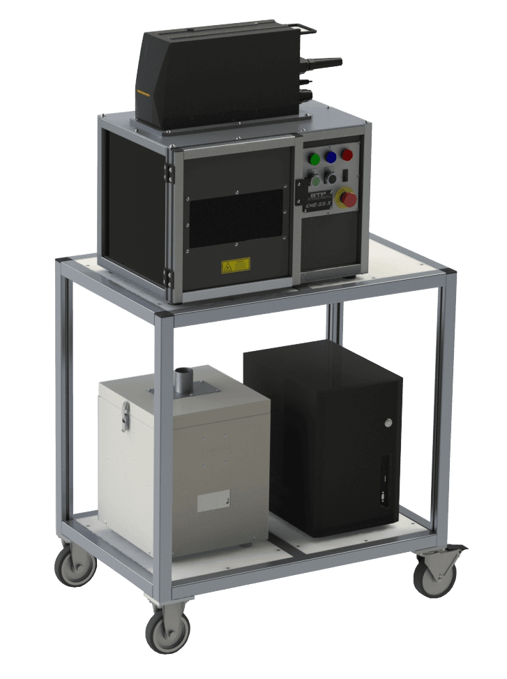 Laser Enclosure Cart with Fume Extractor and Controller