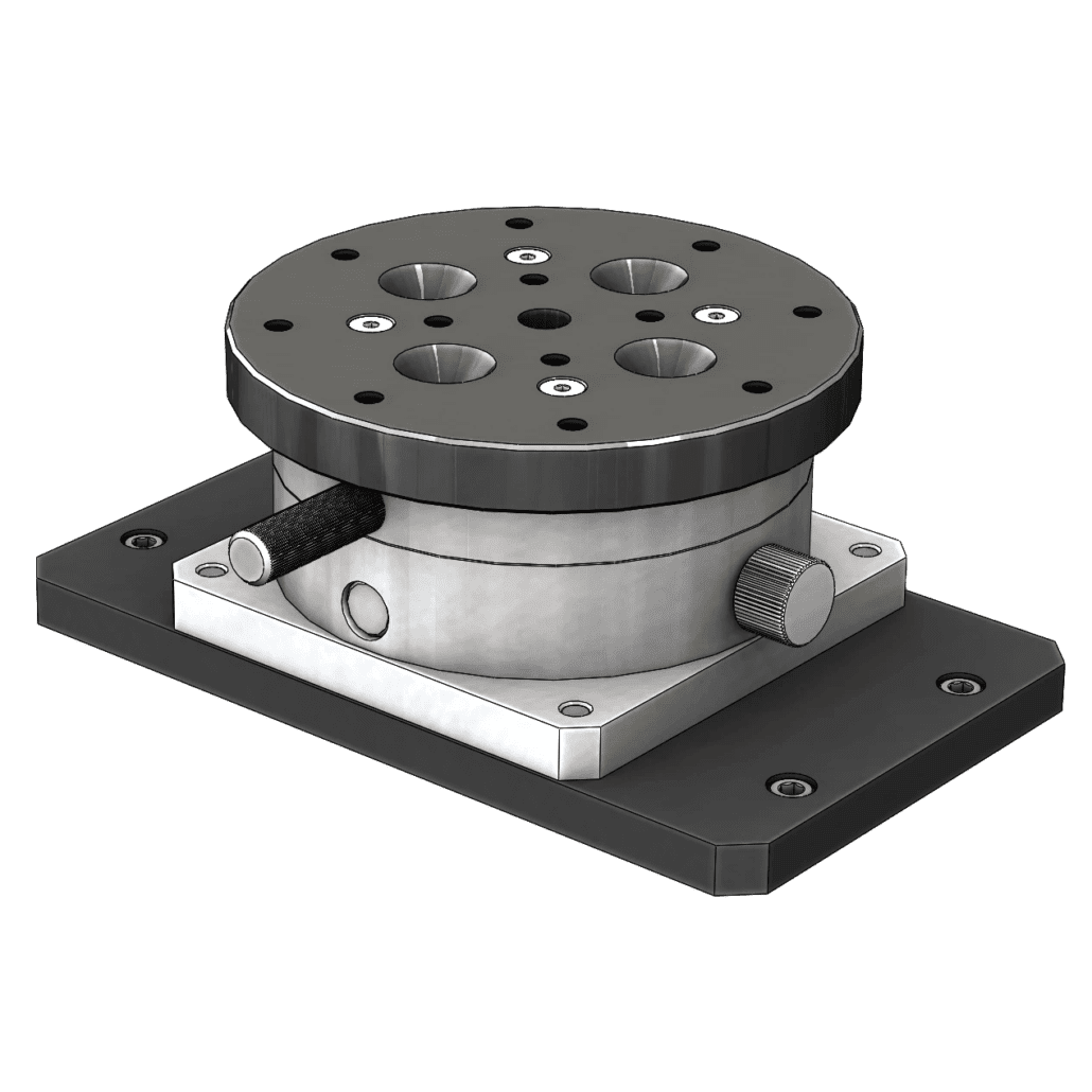 Vertical Manual Rotary Indexer with Round Fixture Mount Plate
