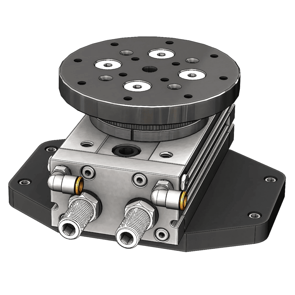 Vertical Pneumatic Rotary Indexer with Round Fixture Mount Plate