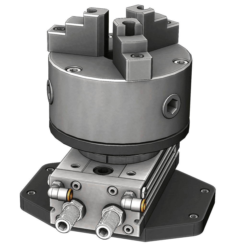 Vertical Pneumatic Rotary Indexer with 3 Jaw Chuck