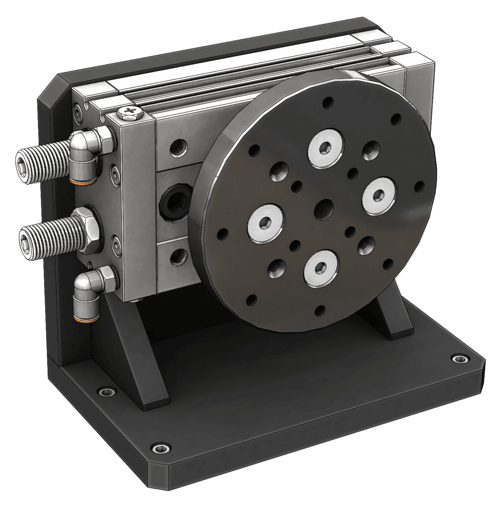 Pneumatic Rotary Indexer with Round Fixture Mount Plate