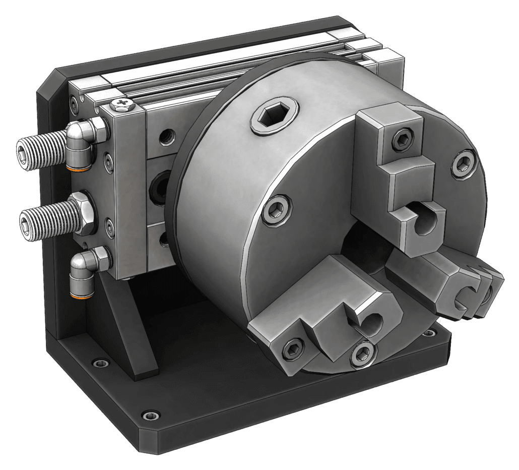 Pneumatic Rotary Indexer with 3 Jaw Chuck