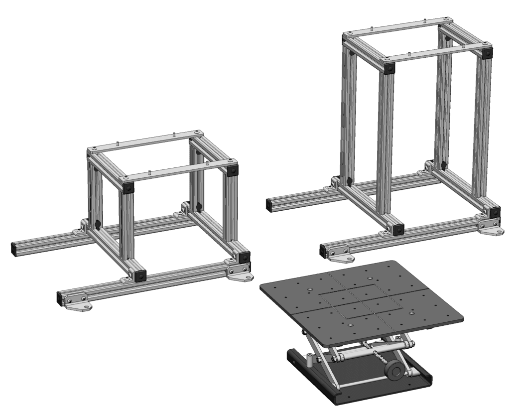 Large Format Laser Marking Enclosure Scissor Jack and Risers