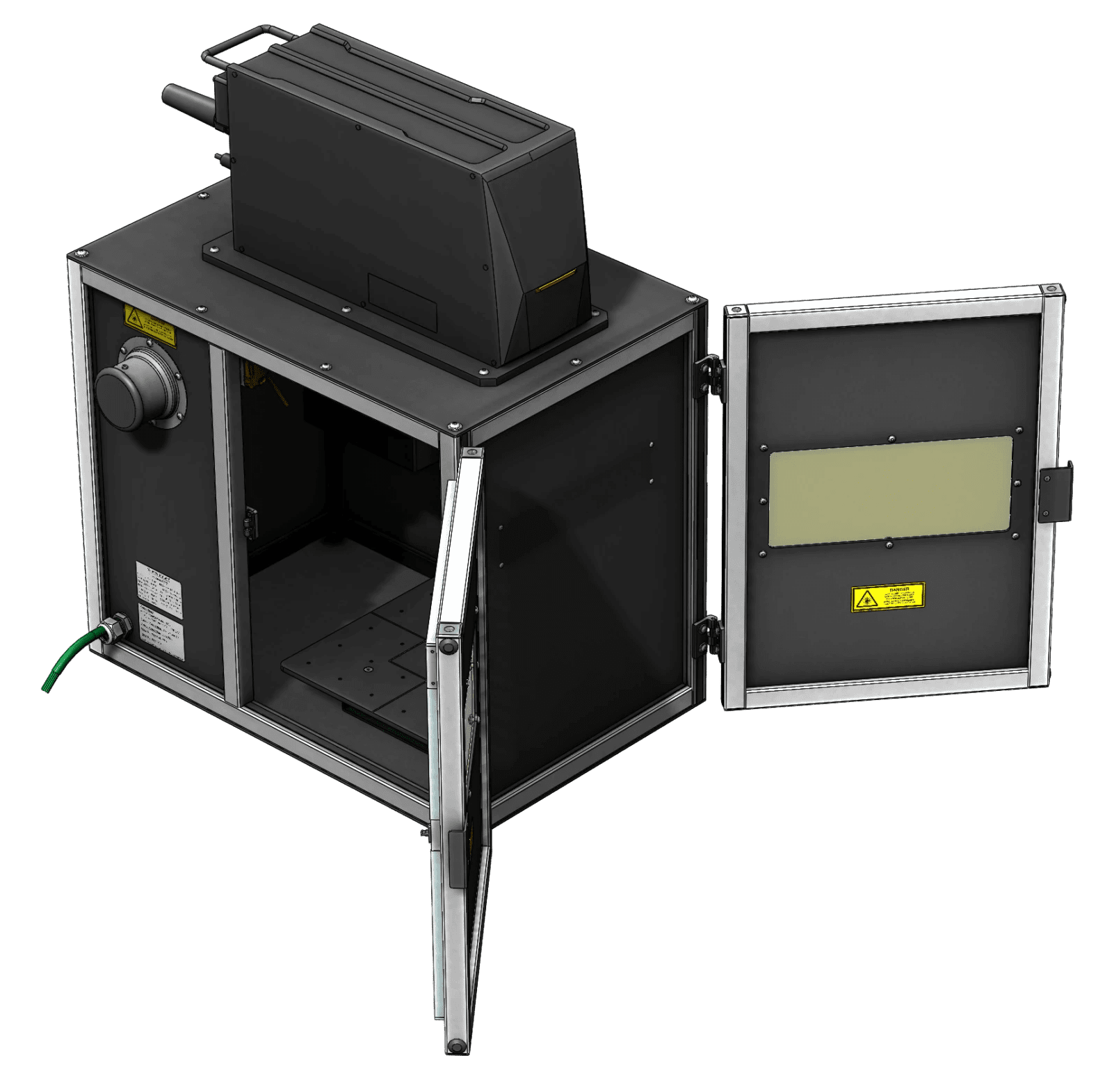 custom laser marking enclosure with manual double doors
