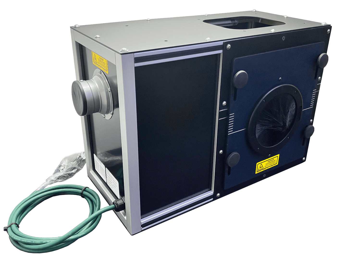 custom laser marking enclosure with brush seal passthrough