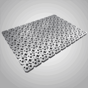array of many CNC aluminum machined parts